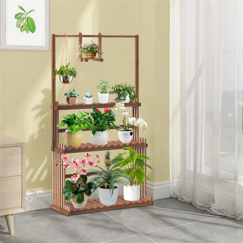 3 Tier Wooden Plant Home Decor