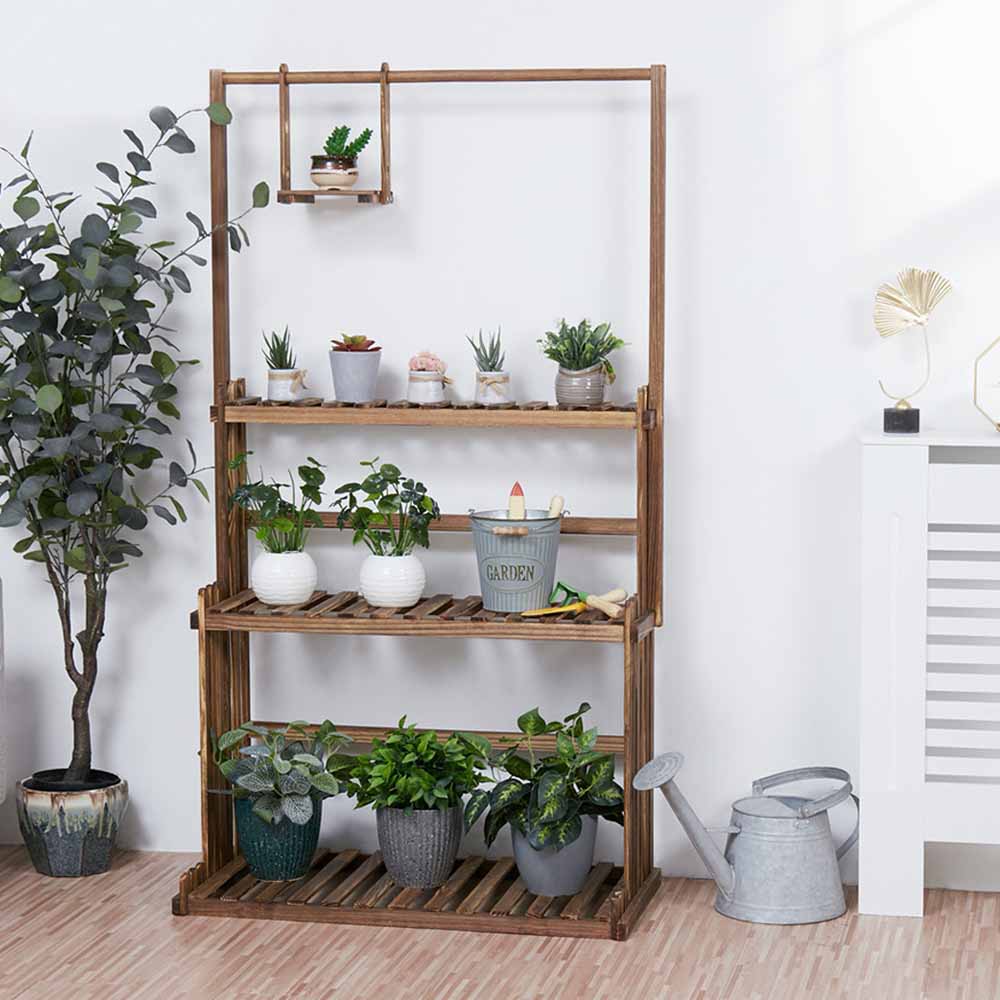 3 Tier Wooden Plant Home Decor