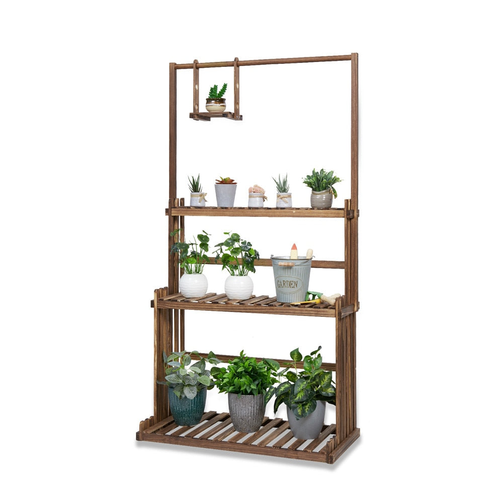 3 Tier Wooden Plant Home Decor